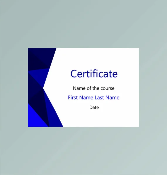 Purpurowy Wielokątny Układ Certyfikatów Dla Kursów Edukacyjnych Kart Upominkowych Standardowy — Wektor stockowy
