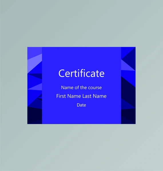 Moderno Certificato Viola Poligonale Utilizzabile Maledizioni Educative Come Gift Card — Vettoriale Stock