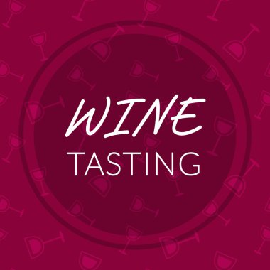 Şarap tadım afişi, el ilanı, sosyal medya afişi. Restoran, mağaza, mağaza, kafe için vektörel davetiye