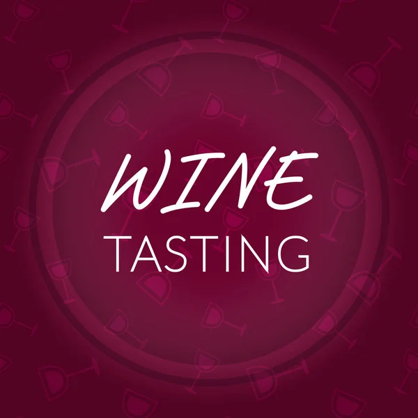 Şarap tatma afiş, el ilanı, sosyal medya afiş şablonu tasarımı. Vektör illüstrasyon. Restoran, mağaza, mağaza, kafe için zarif davetiye