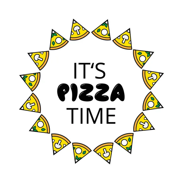Design Cartaz Com Fatias Triângulo Pizza Ilustração Vetorial Para Banner —  Vetores de Stock