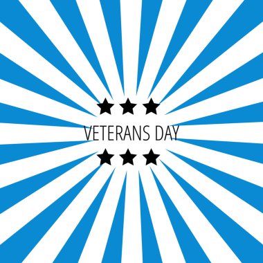 Gaziler Günü şablonu çizgili mavi ve beyaz arkaplan. Vektör kare tebrik kartı ve poster