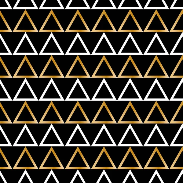 Stilvolles Nahtloses Muster Mit Sich Wiederholenden Goldenen Und Weißen Dreiecken — Stockvektor