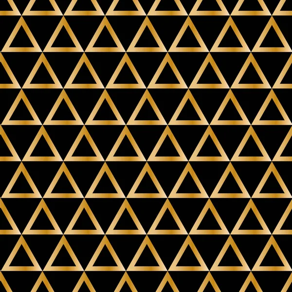 Элегантный Бесшовный Узор Премиум Класса Градиентными Золотыми Треугольниками Черном Фоне — стоковый вектор