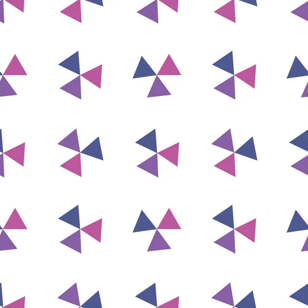 Patrón Geométrico Sin Costura Con Triángulos Repetibles Púrpura Rosa Sobre — Vector de stock