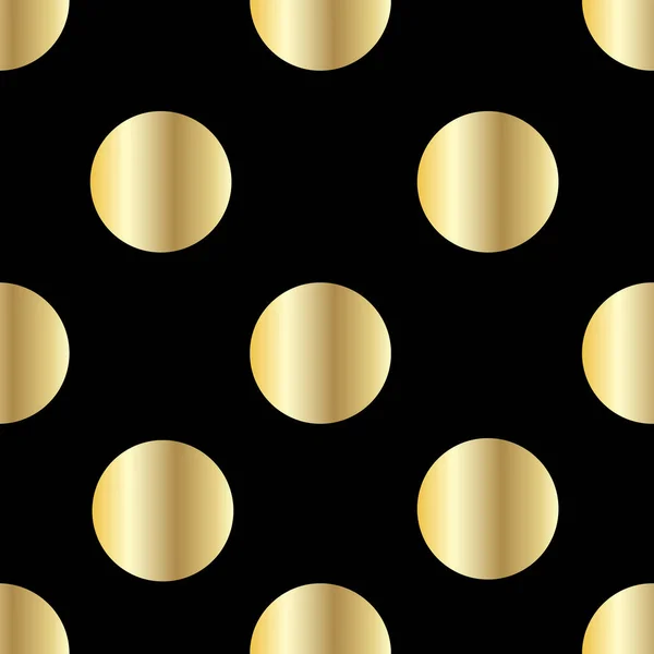 Luxury Seamless Dotted Pattern Gradient Golden Dotes Black Background Vector — Stock Vector