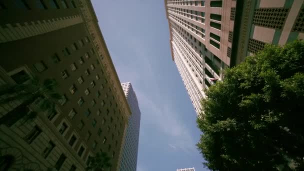 Проезжая мимо небоскребов Лос-Анджелес Калифорния Даун Таун — стоковое видео