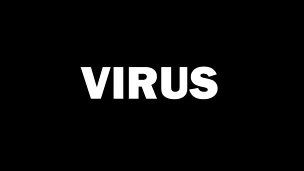 Inscription Virus Glitch Verzerrungsstil. Digitaler abstrakter Bewegungshintergrund. Schwarz-Weiß. — Stockvideo