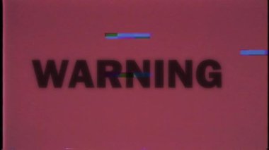 Yazı Uyarı Bozukluk Bozukluğu Biçimi. Dijital soyut hareket arkaplanı. Kırmızı arka plan. VHS efekti