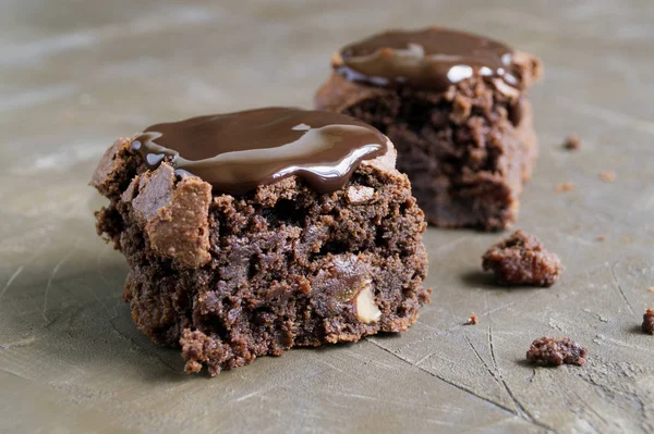 Brownie Tmavé Čokoládové Dorty Upečené Trouby Vyjmout — Stock fotografie
