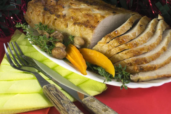 Gebakken Vlees Oven Varkensfilet — Stockfoto