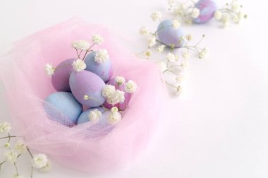 Beyaz bir arka plan üzerinde Yumurta Boyalı Paskalya renk