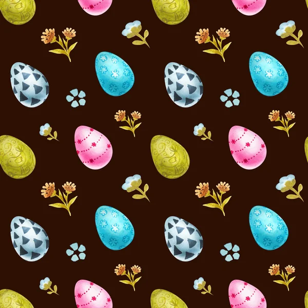 Watercolor seamless pattern holiday Happy Easter.