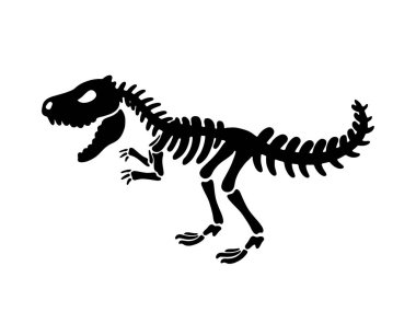 Dinozor Tyrannosaurus iskelet. Vektör çizim. 