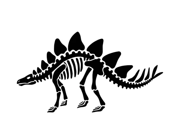 Dinoszaurusz, a stegosaurus csontváza. Vektoros illusztráció. — Stock Vector