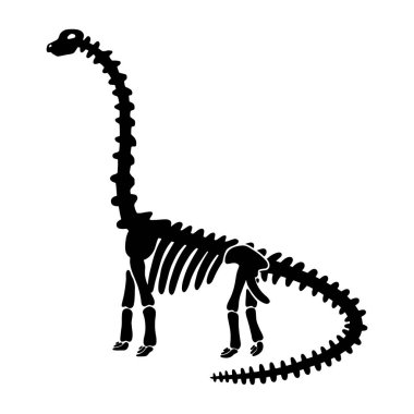 Vektör dinozor iskelet Diplodocus.
