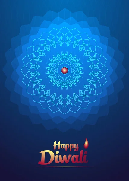 Feliz festival Diwali fundo azul luz flor — Fotografia de Stock