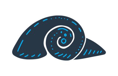 Deniz karanlık kabuk karikatür illüstrasyon izole