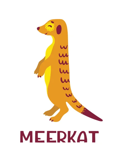 Meerkat står i räknaren. Söt tecknad karaktär. — Stock vektor