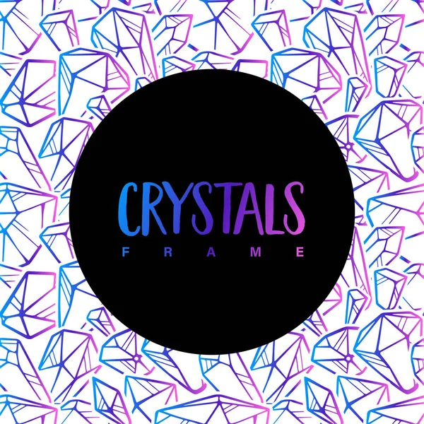 Quadro de cristais de contorno gradiente colorido —  Vetores de Stock