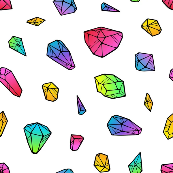 Barva vektorové čáry neonové krystaly bezešvé vzory — Stockový vektor