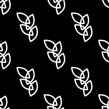 Viking rün sorunsuz desen. Beyaz çizgi çizimi siyah arka planda yalıtılmış. Vektör