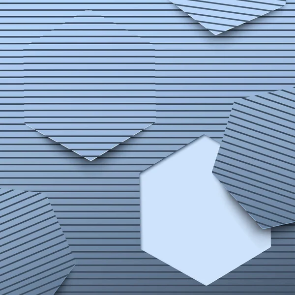 Siyah mavi çizgi deseni metin için yer ile Altıgen şekil float. Vektör çizim minimal tasarım arka plan konsepti için.