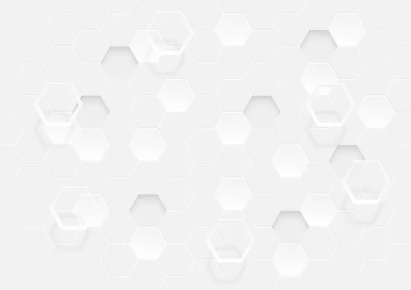 Ekstrüde altıgen şekil soyut geometrik doku, petek beyaz arka plan ışık ve gölge. Vektör illüstrasyon 3d tarzı.