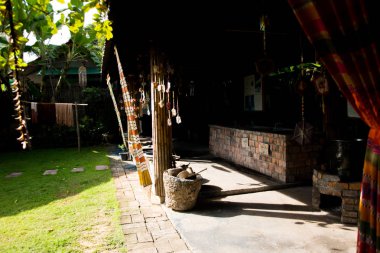 tayland boş ahşap ev