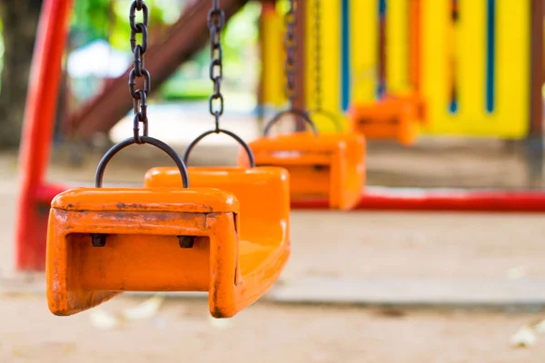 colorful swing in playground park