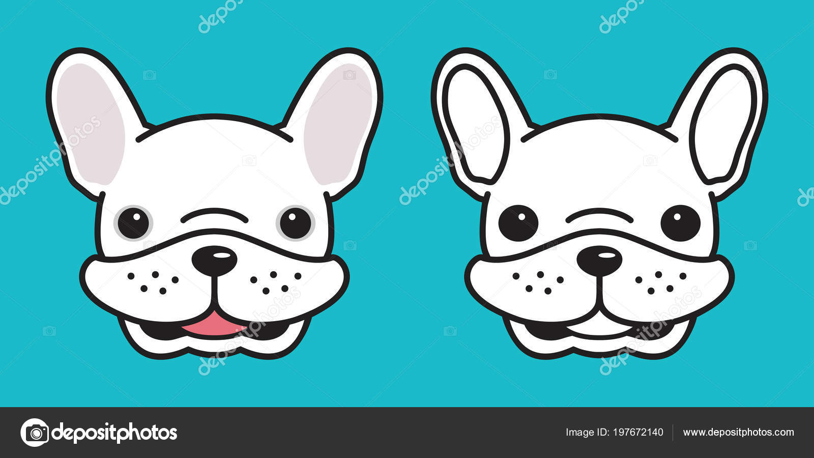 Tête Bouledogue Français Chien Vecteur Chien Smile
