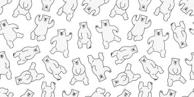 Ayı kutup ayısı seamless modeli teddy dans vektör duvar kağıdı arka plan beyaz izole