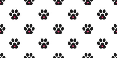 Köpek pençe Seamless modeli kedi pençe kalp vektör Sevgililer ayak baskı duvar kağıdı arka plan illüstrasyon izole