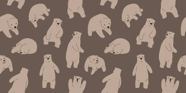 Oso Patrón Inconsútil Oso Polar Aislado Teddy Vector Fondo Pantalla — Archivo Imágenes Vectoriales