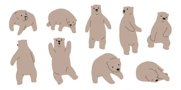 Διάνυσμα Αρκούδα Πολική Αρκούδα Doodle Εικονογράφηση Χαρακτήρα Κινουμένων Σχεδίων Λογότυπο — Διανυσματικό Αρχείο