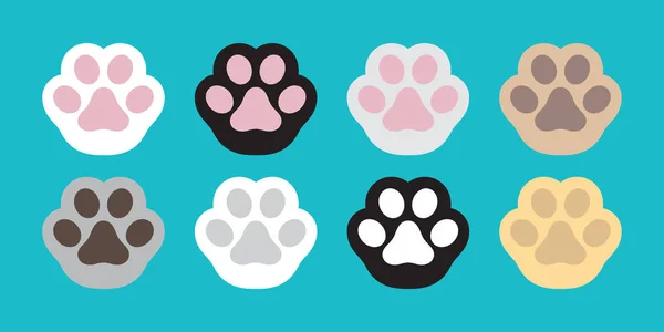 Γάτα Πόδι Διανυσματικά Σκύλος Πόδι Γάτα Breed Εικονίδιο Λογότυπο Doodle — Διανυσματικό Αρχείο