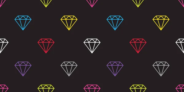 Diamant Edelstein Nahtlose Muster Vektor Schmuck Isoliert Tapete Hintergrund Bunt — Stockvektor
