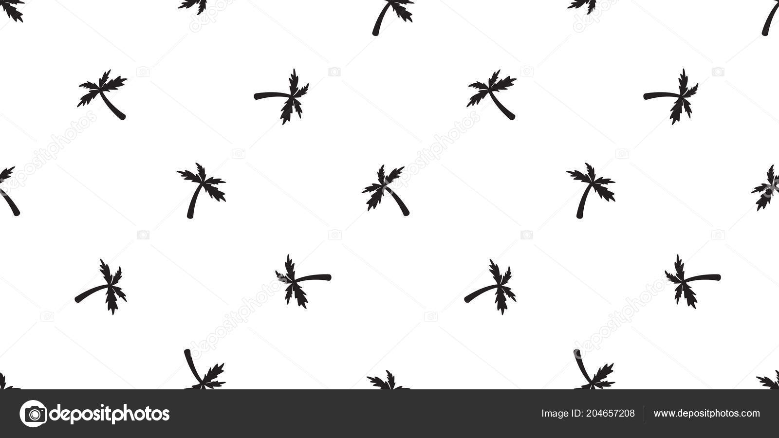 Coconut Tree Palm Seamless Vector Pattern Island Isolated Wallpaper