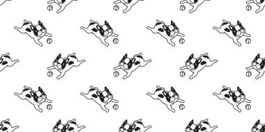 köpek Fransız buldozer seamless modeli izole duvar kağıdı arka plan doodle çizgi film