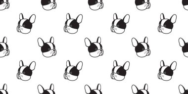 köpek Fransız buldozer seamless modeli izole duvar kağıdı arka plan doodle çizgi film