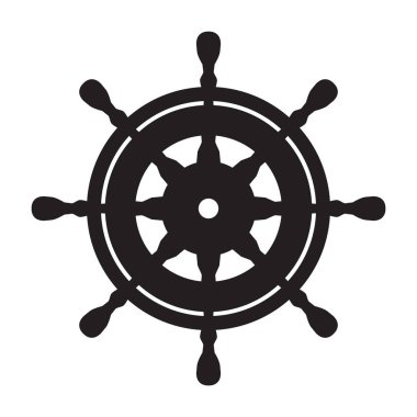 Dümen vektör simge çapa logo tekne deniz deniz deniz okyanus illüstrasyon