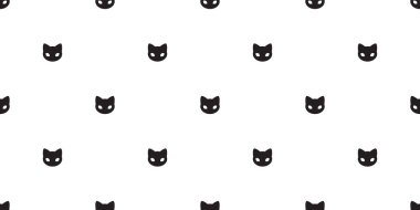 kedi Dikişsiz desen vektör yavru kedi kedi baş izole duvar kağıdı arka plan