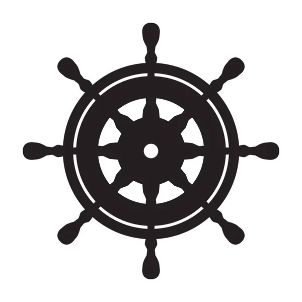 Dümen Vektör Simge Çapa Logo Tekne Deniz Deniz Deniz Okyanus — Stok Vektör