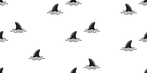 Shark Fin Χωρίς Ραφή Πρότυπο Δελφίνι Απομονωμένη Διάνυσμα Φάλαινα Ωκεανό — Διανυσματικό Αρχείο