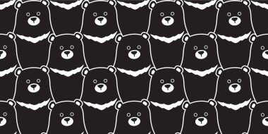 Sorunsuz kutup ayısı vektör desen izole duvar kağıdı arka plan karikatür siyah ayı