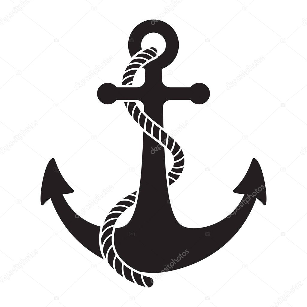 Anchor rope vector logo icon helm Nautical maritime boat illustration symbol