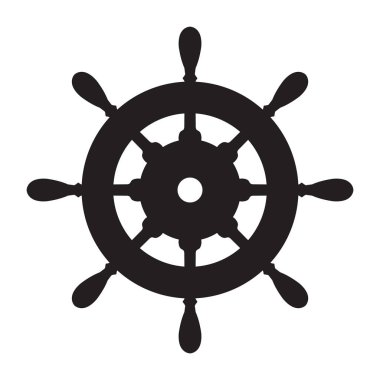 Dümen çapa vektör simge logosu deniz deniz tekne deniz okyanus illüstrasyon