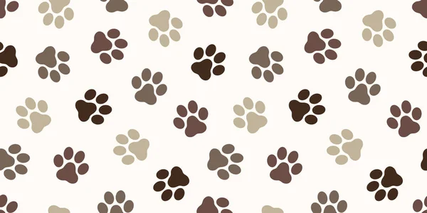 Köpek pençe Dikişsiz desen vektör kedi pençe ayak baskı izole duvar kağıdı arka plan zemin kahverengi