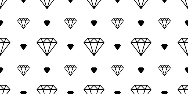 Diamond Gem Seamless Pattern Vector Jewelry Isolated Space Night Wallpaper — Stock Vector