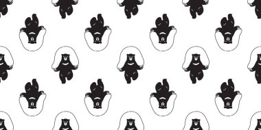 duvar kağıdı arka plan ayı kesintisiz vektör kutup ayısı ip atlama desen izole doodle